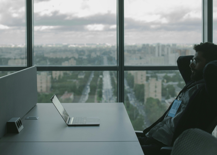 Man experiencing cyber threats in 2025